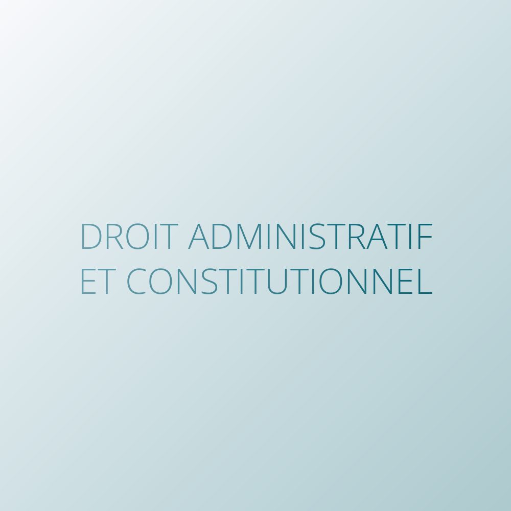 Droit administratif et constitutionnel